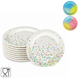 Papieren borden 18 cm 10 stuks 3 assorti