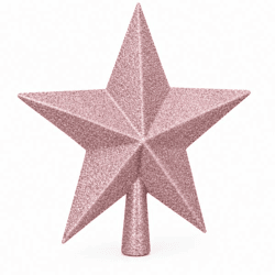 Kerstboom piek ster glitter roze 23 cm