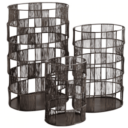 PTMD Windlicht Stenn oval Metall Messing 50 cm Satz von 3