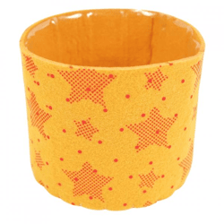 Blumentopf Weihnachten orange 14,5 cm