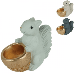 Bowl Jingle sitting squirrel 21 cm 3 assorted