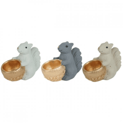 Bowl Jingle sitting squirrel 17 cm 3 assorted