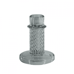 Housevitamin kandelaar Twist rookglas grijs 10 cm