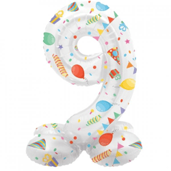 Folat Folienballon stehend 9 Joyful party 41 cm