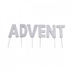 Dekoration Weihnachtsbriefausstecher ADVENT silber 5 cm