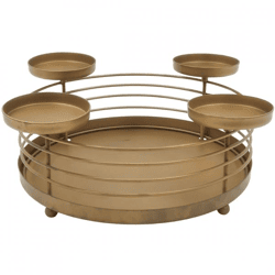 H&S Collection Kerzenhalter Advent gold 32 cm
