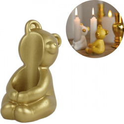 Kerzenhalter Bär gold 8 cm