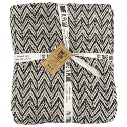 Take a Plaid 21 recycelte Baumwolle schwarz 125 x 150 cm