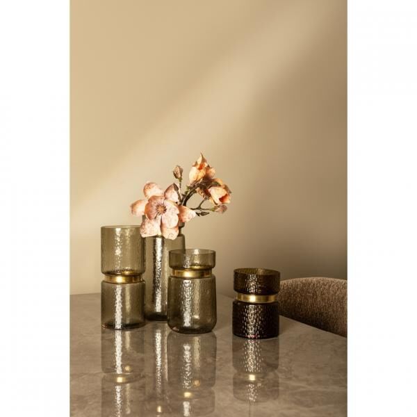 PTMD Vase Quilio Geformtes Glas braun 20 cm