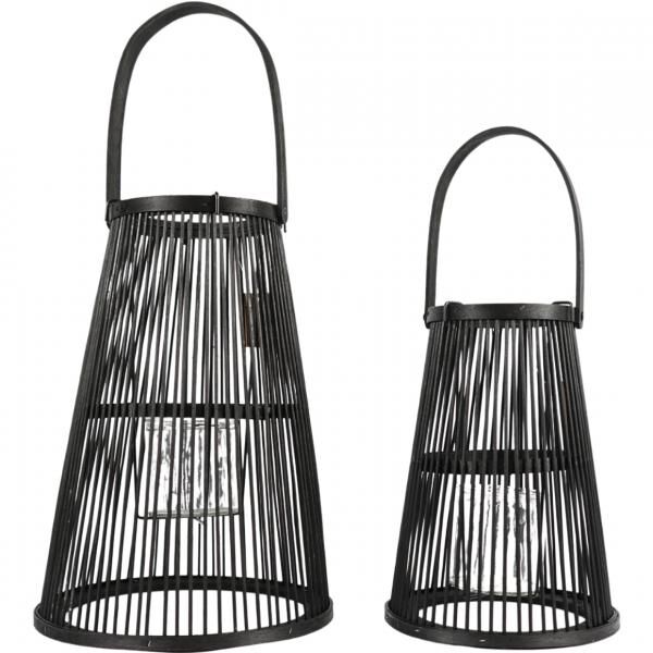 Laterne Camau schwarz 34,5 cm 2er Set