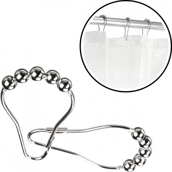 Duschvorhangringe Metall 7,2 cm 12 Stück