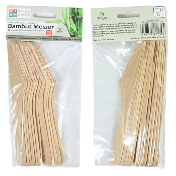 Bambus-Messer 16,5 cm 12 Stück