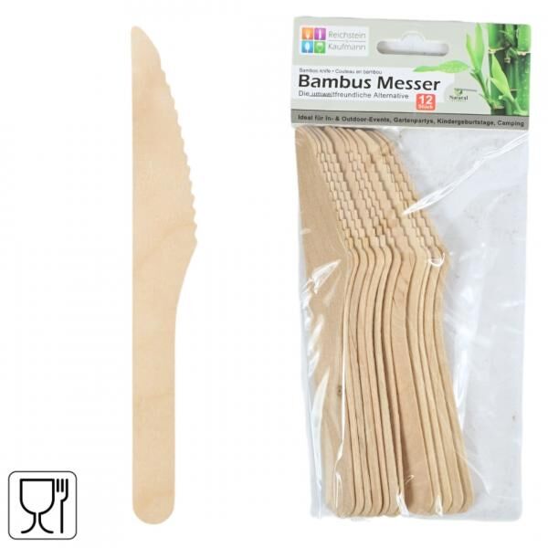 Bambus-Messer 16,5 cm 12 Stück
