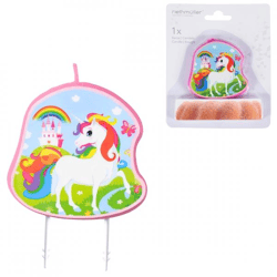 Kerze Geburtstagstorte Einhorn 9 cm