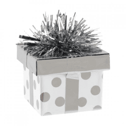 Ballongewicht Geschenk Silber 8 cm