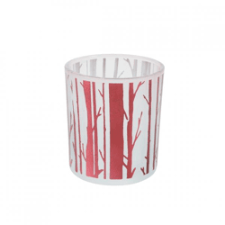 Countryfield Teelichthalter Birke rot metallic 8 cm