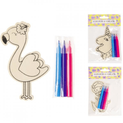Färbe deine eigene Holzfigur DIY 11 cm 3fach sortiert