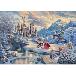 Disney, Die Schöne und das Biest, Zauberhafter Winterabend, Limited Christmas Edition - 1000 Teile Puzzle (Thomas Kinkade)