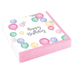 Happy Birthday Pastel - 20 Servietten - 25 x 25 cm