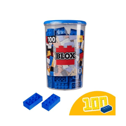 Simba 104118906 - Blox 100 blaue 8er Bausteine in Dose (Androni)