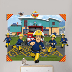 Walltastic 44609 - 3D Pop Up Wanddekoration, Feuerwehrmann Sam