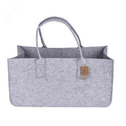 Graue Filztasche für Kaminholz - 2-fach sortiert - 50 cm