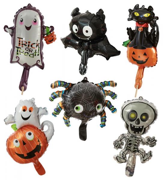 Folienballons Halloween - 6-fach sortiert