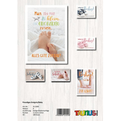 Baby / Geburt Grußkarten - 100 Stück - 6 Motive