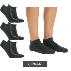 6 Paar TASTIQ Damen & Kinder Sneaker-Socken schlichte Baumwoll-Socken in Geschenkbox Sport-Socken Grau