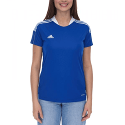 adidas TIRO 21 Trikot Damen Trainings-Shirt mit AeroReady aus recyceltem Material Sport-Shirt Fitness-Shirt GM7583 Blau