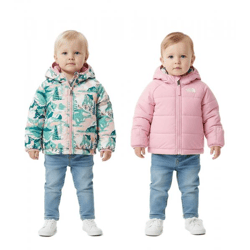 THE NORTH FACE Reversible Perrito Baby Isolations-Jacke mit Heatseeker Eco Wende-Jacke Mädchen Stepp-Jacke NF0A7QWOR6R0 Rosa/Bunt