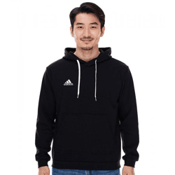 adidas Entrada 22 Hoody Herren Kapuzen-Pullover nachhaltiger Herren Baumwoll-Sweater mit Kängurutasche Hoodie H57512 Schwarz
