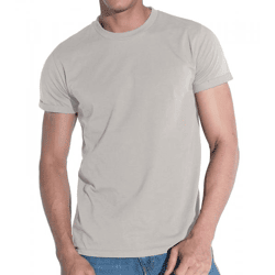 COURSE Herren T-Shirt mit Krempelarm Baumwoll-Shirt Rundhals-Shirt 900910 Beige