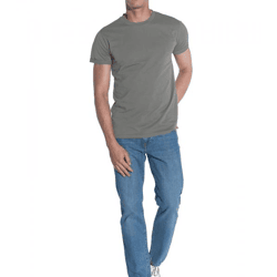 COURSE Herren T-Shirt mit Krempelarm Baumwoll-Shirt Rundhals-Shirt 900910 Grau