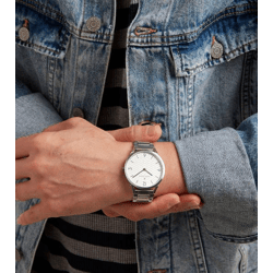 Pierre Cardin Herren Armband-Uhr analoge Quarz-Uhr mit Edelstahl-Armband 3ATM 40mm CPI.2020 Silber