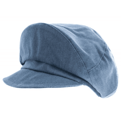 Baker-Boy-Mütze im Jeans-Style Ballon-Mütze Kopfbedeckung Sommer-Cap Schirm-Mütze 4606M K248139 Blau