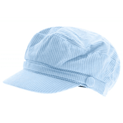 Baker-Boy-Mütze im Cord-Style Ballon-Mütze Kopfbedeckung Sommer-Cap Schirm-Mütze 4606M K248131 Blau