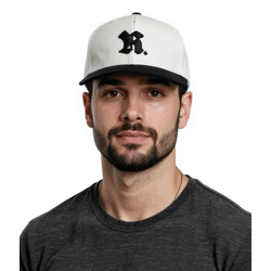 Rough. Herren Capital Baseball Flexfitted Cap Baumwoll-Cap Weiß