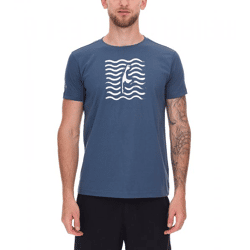 green SYLT Herren Baumwoll-Shirt mit Wellenoptik und Sylt Grafik 0100-007 Dunkelblau