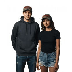 Elm Street Unisex Trucker-Cap Baseball-Cap im Destroyed-Look Baumwoll-Cap Fan-Mütze TC105444NOE Olivgrün/Rot