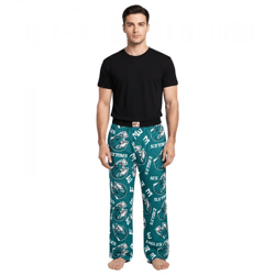 RE:COVERED X NFL Philadelphia Eagles Loungepants Herren Schlafanzug-Hose mit Team-Logo Baumwolle Pyjama-Hose RCNFL1461 Midnight-Grün