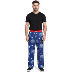 RE:COVERED X NFL Shield and Stars Loungepants Herren Schlafanzug-Hose mit NFL-Logo Baumwolle Pyjama-Hose RCNFL1401 Blau