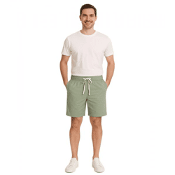 CASUAL FRIDAY Sigge Herren Freizeit-Bermuda Chino-Hose mit Gummibund Baumwoll-Shorts kurze Hose 20505130 185806 Grün