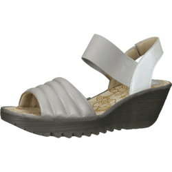 Bequeme FLY London Sandalen Schlupfschuhe für Damen P501414 001 Silber