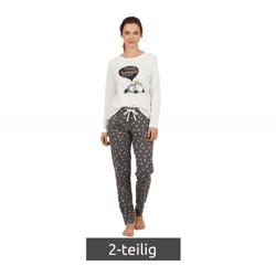 weicher sheepworld Damen Pyjama 2-teiliger Schlaf-Anzug aus Baumwolle Krönchen und Prosecco Pyjama-Set bestehend aus Ober- und Unterteil 9