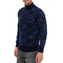 Sportiver Herren Stehkragen-Pullover mit 1/2-Zipper Feinstrick-Sweater 13444 Marine