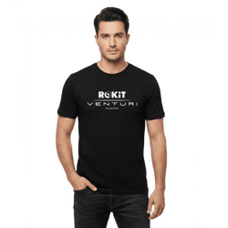 sommerliches Formula E F1 Rokit Herren Rundhals-Shirt Formel 1 Baumwoll-Shirt Kurzarm-Shirt 701224362 001 Schwarz
