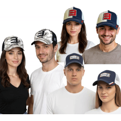 Eminem Unisex Trucker-Cap mit Logo-Stickerei stylische Baseball-Cap Fan-Artikel Navy/Weiß, Schwarz Camouflage oder Blau/Rot/Weiß