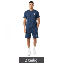 2-teiliges ON THAT ASS Brooklyn Herren Sport-Set Performance Set Gym Outfit mit T-Shirt & Shorts Navy