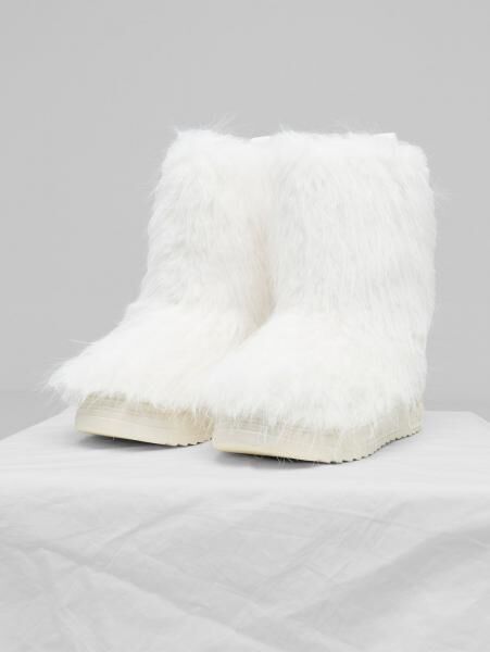 markante Buffalo Damen Boots Wei&szlig;